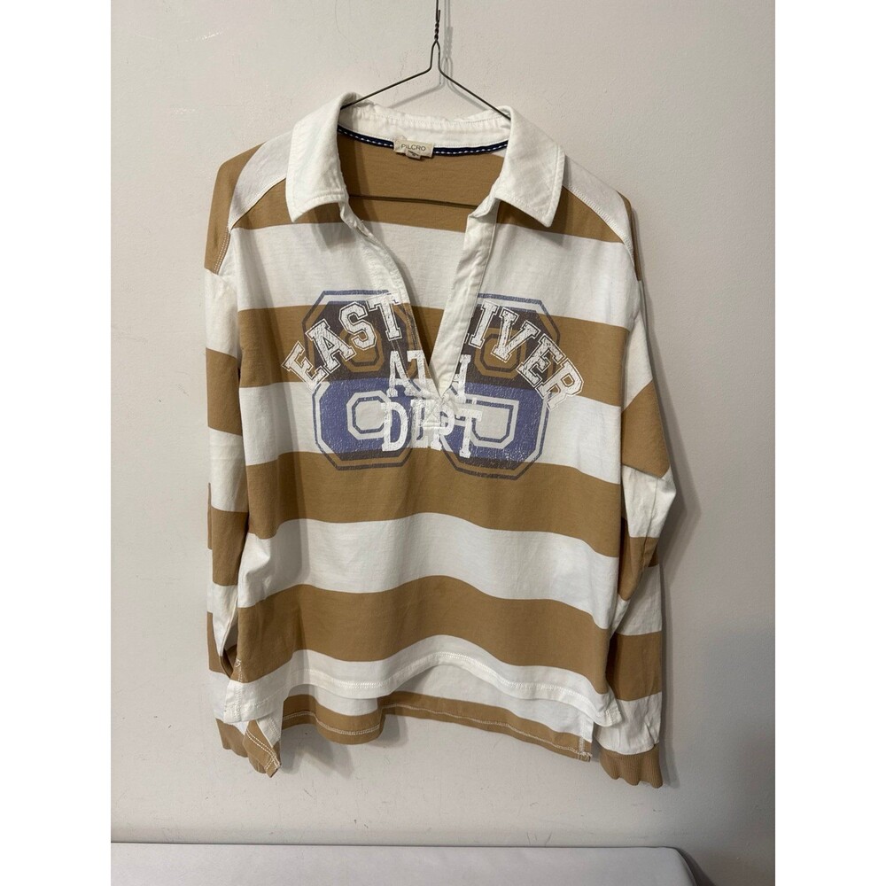 PILCRO ANTHROPOLOGIE RUGBY SHIRT OVERSIZED XS